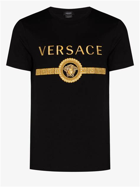 versace black shirt with logo|versace long sleeve t shirt.